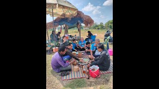 16 Harvesting the rice Isan style Thailand [upl. by Yelnahs]