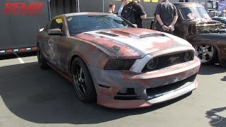 Crazy Rusted Wrap from 13Three Motorsports on a Mustang at SEMA 2015  Coverage from Eastwood [upl. by Eenram]