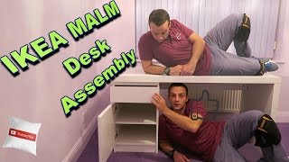 IKEA MALM DESK ASSEMBLY [upl. by Atnom]