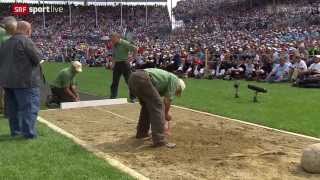 Unspunnen Steinstossen 835kg am eidgenössischen Schwing und Älplerfest 2013 [upl. by Oiracam849]