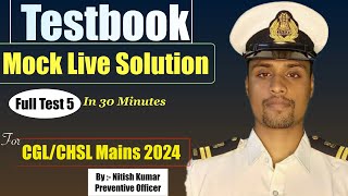 30 minutes Maths Mock 😲  Testbook Full Test 5 Live Solution  Tier 2 sscvirus cgl2024 [upl. by Charis447]