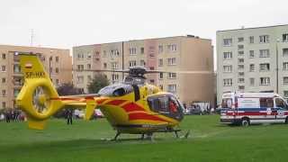 Pyskowice  03102014  Odlot helikoptera LPR SPHXY z placu dożynkowego [upl. by Daitzman]