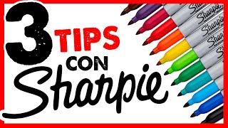 3 TRUCOS PARA PINTAR CON SHARPIE ❤️ como colorear con marcadores Sharpie en Materiales de Dibujo [upl. by Luckett]