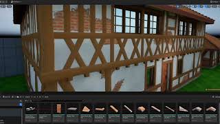 Timelapse Half Timbered House 3D Model in Unreal Engine  Beams Texture Update [upl. by Mihalco]