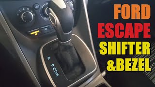 2014 Ford Escape Shifter Lever Knob and Illuminated Shifter Bezel Remove and Replace [upl. by Ahsienet655]