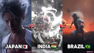 Monkey D Luffy Live Action  Japan 🇯🇵 Vs India 🇮🇳 Vs Brazil 🇧🇷  One Piece  Anime Live Action [upl. by Faxon985]