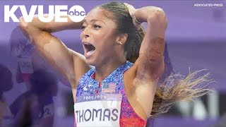 Paris Olympics womens 200M final top moments Gabby Thomas goes for gold [upl. by Aivizt]