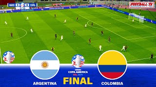 ARGENTINA vs COLOMBIA  Copa America 2024 Final  Full Match All Goals  PES Gameplay Realistic [upl. by Feodora445]