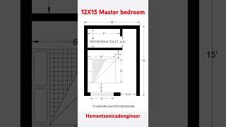 Standard size of Master Bedroom in Autocad pdf shorts hemantsonicadengineer bedroomsize [upl. by Rodenhouse]