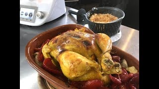 Pollo asado al Varoma ® con Thermomix ® y guarnición de arroz rosa [upl. by Nacim527]