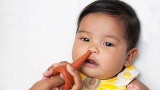 How to Use an Aspirator to Remove Mucus  Infant Care [upl. by Akceber]