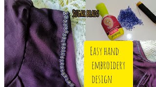 Easy hand embroidery design for blouse embroidery aariwork nithzhandcrafts [upl. by Naux]