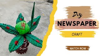 DIY Newspaper craft ideas  waste material craft  tutorial of newspaper craft  kalash making [upl. by Far]