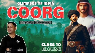 Coorg class 10  Detailed Summary in Hindi  Glimpses of India Part 2 [upl. by Bremen76]