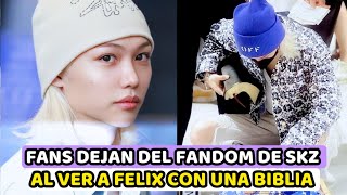 FELIX DE STRAY KIDS CRITICADỌ POR SER RELIGIO Y LLEVAR UNA BIBLIA CONSIGO  FANS SALEN EN SU DEFENSA [upl. by Zurkow656]