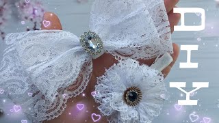 Ribbon bow creations from lace ribbonsDIY [upl. by Bertrand]