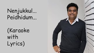 Nenjukkul Peidhidum  Karaoke  With Lyrics  Varanam Ayiram  Harris Jayaraj  HighQuality  Surya [upl. by Frasch]