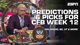 🚨 WEEK 12 GAMEDAY PICKS 🚨 Cody Rhodes calls Georgia BEST IN ALL OF FOOTBALL 😤  College GameDay [upl. by Bancroft736]