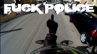 Derbi GPR Onboard Helmet FUCK POLICE [upl. by Eizeerb]