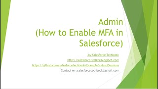 MFA How to enable MFA [upl. by Adnauqaj]