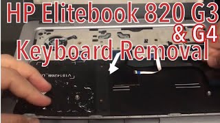 HP ELITEBOOK 820 G3 G4 Keyboard Removal  Replacement  cómo quitar y reemplazar el teclado [upl. by Drawdesemaj]