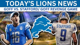 Detroit Lions News Jared Goff vs Matthew Stafford Lions FAVORITES Over Rams  Injury Updates [upl. by Bornstein501]