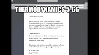 Thermodynamics 566 Reconsider Prob 5–65 Using appropriate software investigate the effect of the [upl. by Hadeehuat401]