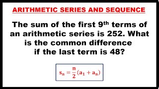 ARITHMETIC SERIES AND SEQUENCE [upl. by Riannon]