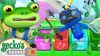 Gecko and the Mechanicals Clean up Trash  Geckos Garage  Trucks For Children  Cartoons For Kids [upl. by Hazlett755]