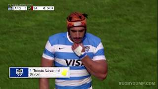 Tomas Lavanini yellow card for grasscutter challenge [upl. by Nappy]