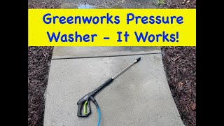 Greenworks Pressure Washer Review  Part 03 Testing out the washer on my walkway  2000 psi 12 gpm [upl. by Xerxes]