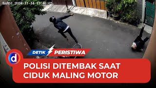 Detikdetik Polisi Ditembak Saat Sergap Maling Motor di Jakbar [upl. by Freya]