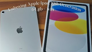 Unboxing The Apple Ipad 10th Generation 64 GB  Wifi Silver [upl. by Htyderem]