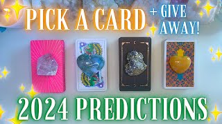 🌟 2024 PREDICTIONS 🌟  Personal Reading Giveaway 🎉 Detailed Pick a Card Tarot Reading ✨ [upl. by Warchaw]