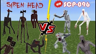 New SCP 096 VS Team Siren Head  Minecraft PE Can CURSED SCP096 win [upl. by Nowahs]