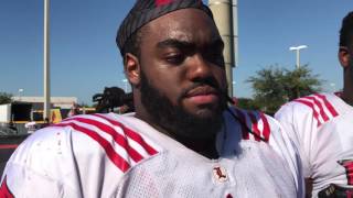 FB DeAngelo Brown PostPractice Interview [upl. by Nosyerg82]