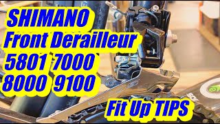 Tips For Setting Up And Adjusting Shimano R5801 7000 8000 And 9100 Front Derailleurs [upl. by Kalam]