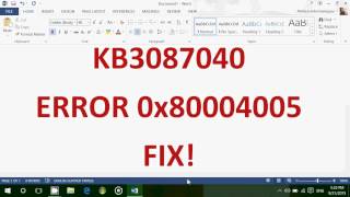 Windows 10 HOW TO FIX UPDATE KB3087040 Error 0x80004005 [upl. by Leonie]