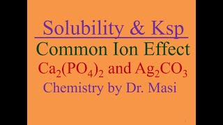 Write Dissolution Reaction and Solubility Product Expressions for ca2po42 and Ag2CO3 [upl. by Aelanej]