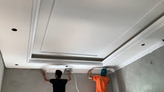 Professional Skills Installing Gypsum Boards On Bedroom Ceilings New Style Quickly And Firmly [upl. by Anma]