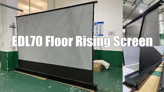 XYscreens motorized floor rising tab tension projector screen [upl. by O'Toole410]