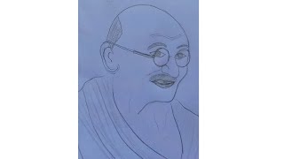 Mahatma Gandhi ji ki drawing banana sikhaiye easy drawingpencilsketch [upl. by Brunk]