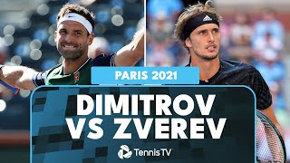 Grigor Dimitrov vs Alexander Zverev Entertaining Match Highlights  Paris 2021 [upl. by Nahseez]