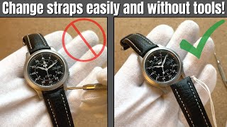 How to change  remove a watch strap without tools [upl. by Alicirp454]