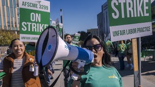 Patient care service workers picket at UC San Diego Medical Center and other UC campuses [upl. by Whitebook717]