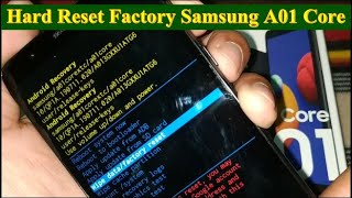 วิธี Hard Reset Factory มือถือ Samsung A01 Core  กรณีเครื่องช้า เครื่องมีปัญหา ลืมรหัสล็อคหน้าจอ [upl. by Litsyrk]