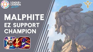 Malphite EZ Support Champion  Wild Rift Malphite Gameplay  Malphite Build and Runes  Diamond Rank [upl. by Tomasz]