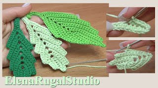 How To CROCHET Leaf EARRINGS [upl. by Shanney53]