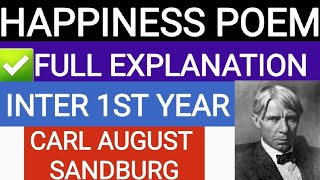 HAPPINESS POEM BY CARL AUGUST SANDBURG INTER 1ST YEAR tsinter inter1styear [upl. by Phelps]