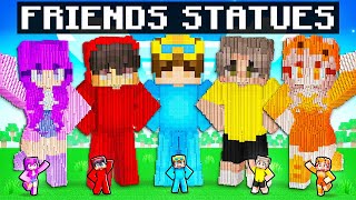 Nico vs FRIENDS STATUE House Battle In Minecraft [upl. by Segalman629]